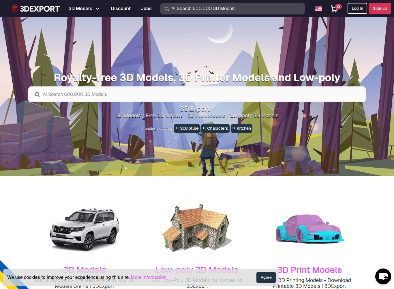 3DExport official website screenshot