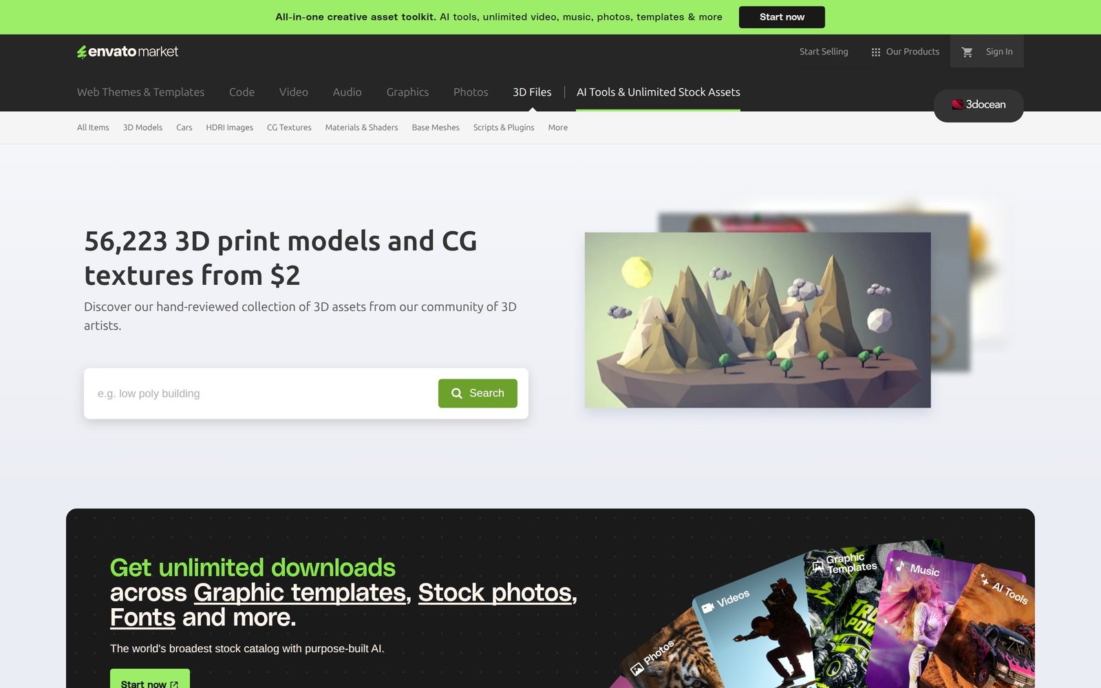 3DOcean Envato Market 3D Models and CG Assets