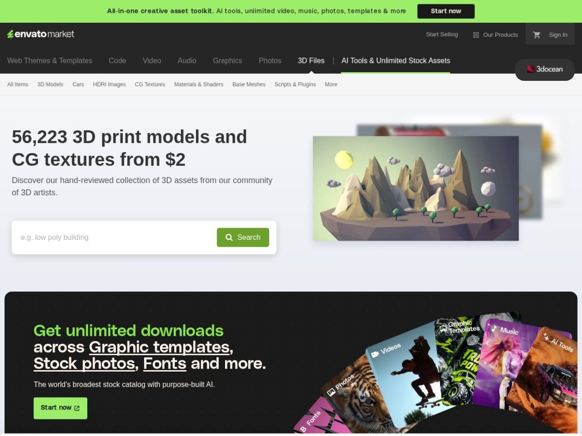3DOcean (Envato Market) Review: Affordable 3D Assets for Media & Games