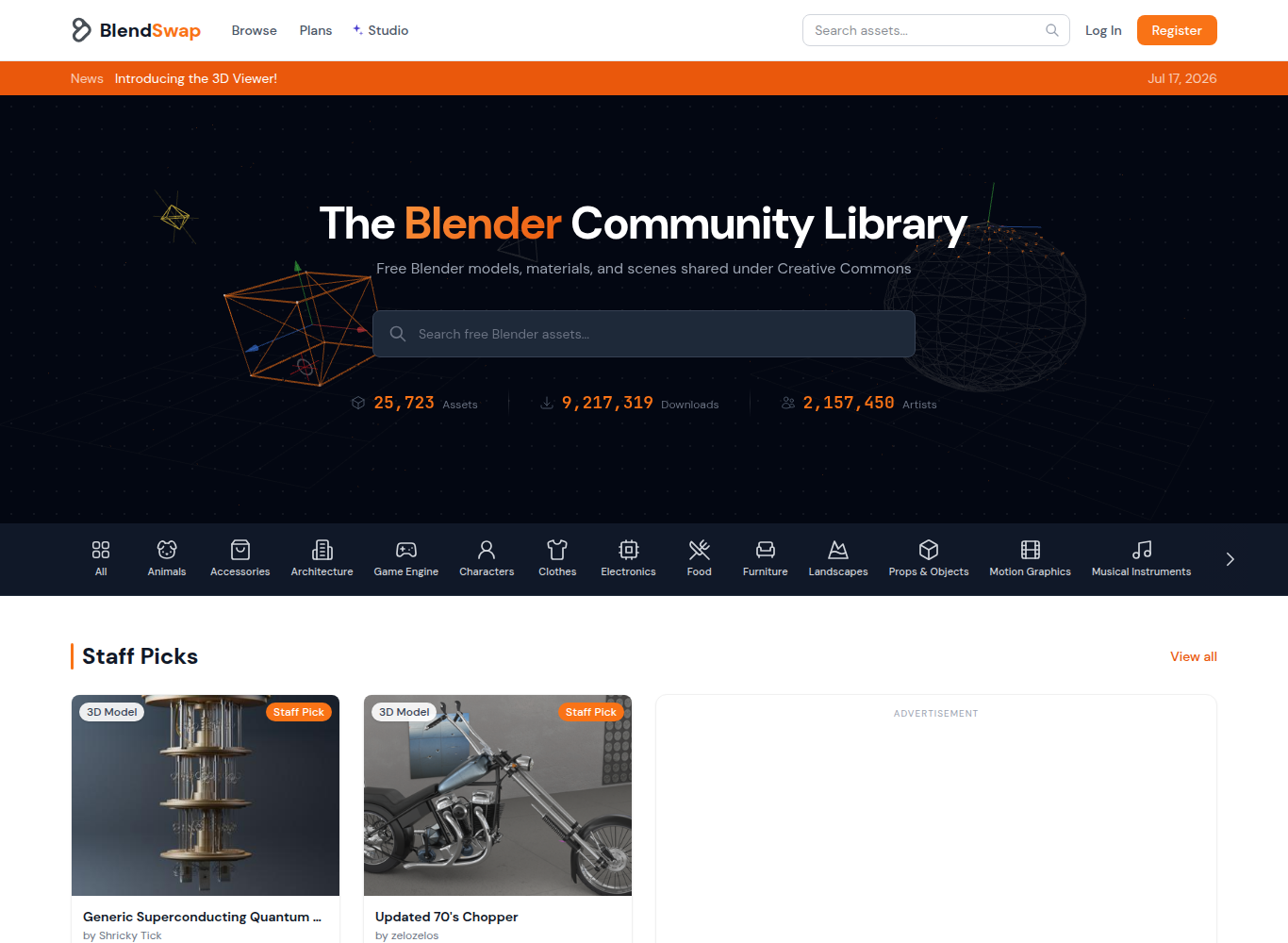 BlendSwap official website screenshot