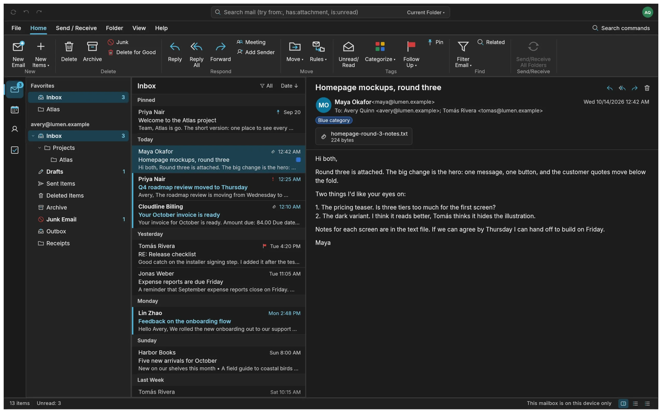 MailCraft (UCS Care Group) Outlook Klonu Arayüzü