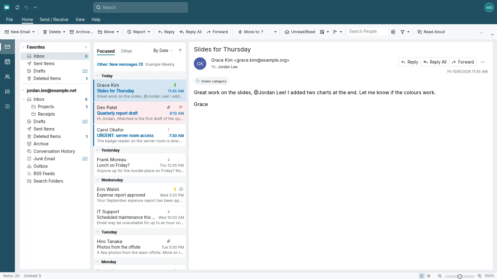MailCraft Outlook Klonu Arayüzü