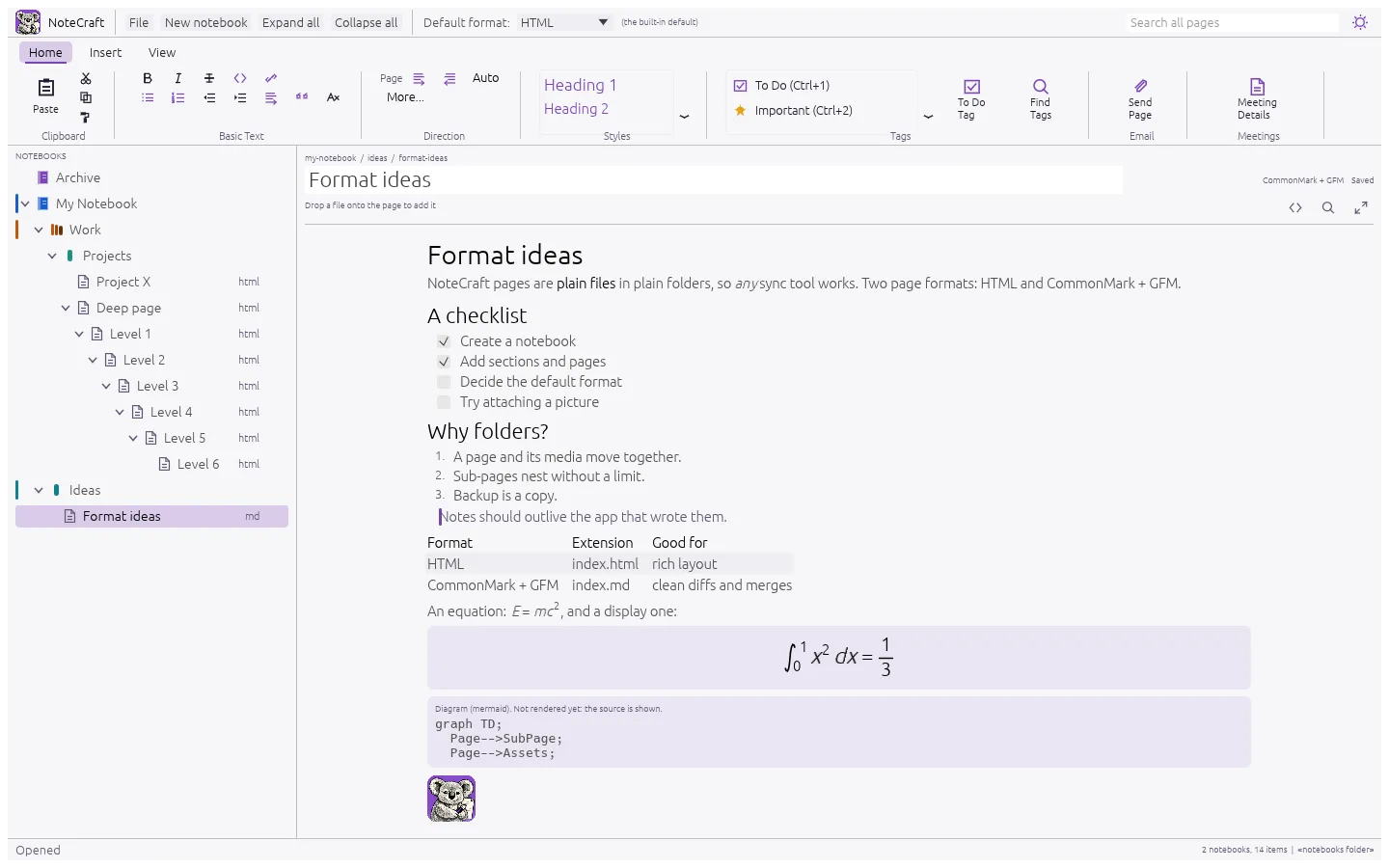 NoteCraft OneNote Klonu Arayüzü