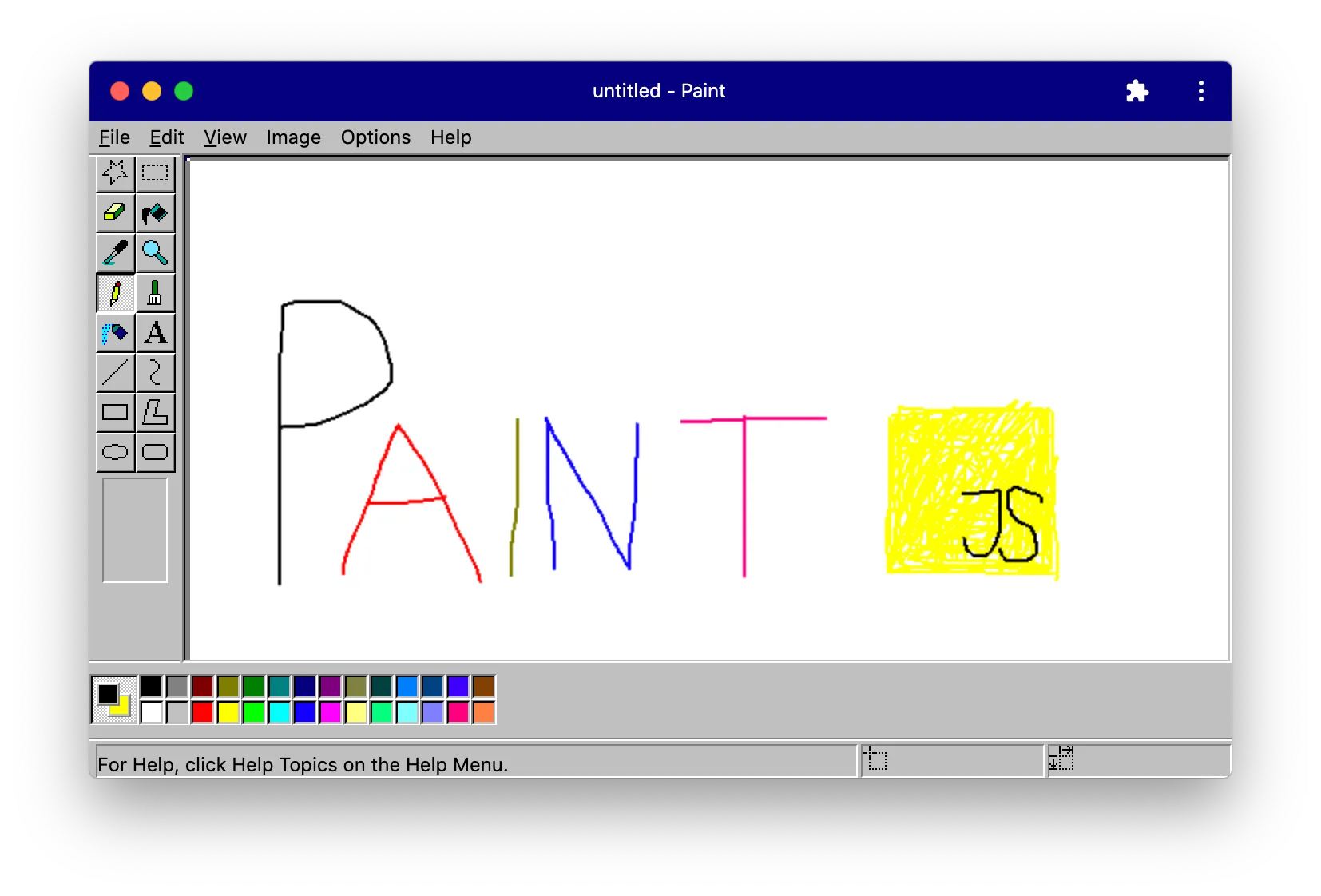 Paint (Christian Liebel) Paint Klonu Arayüzü