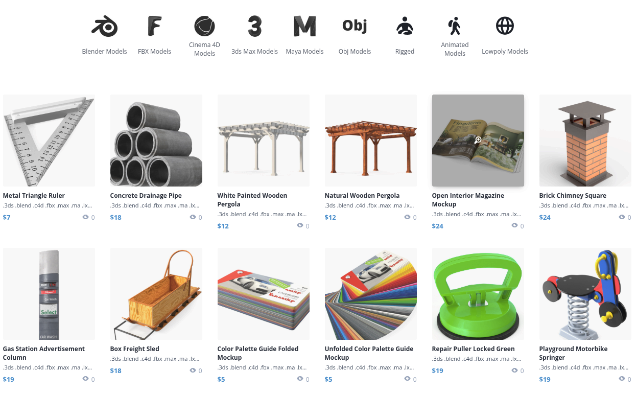 Free3D official website screenshot