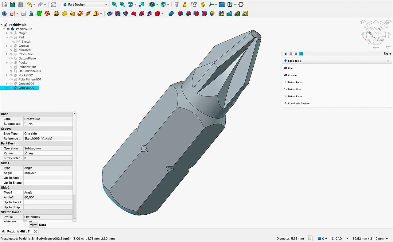 FreeCAD Arayüz Ekran Görüntüsü