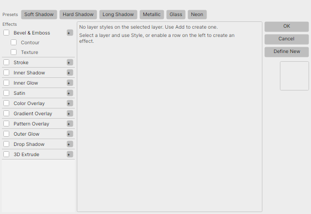 HCIE Layer Style Dialog