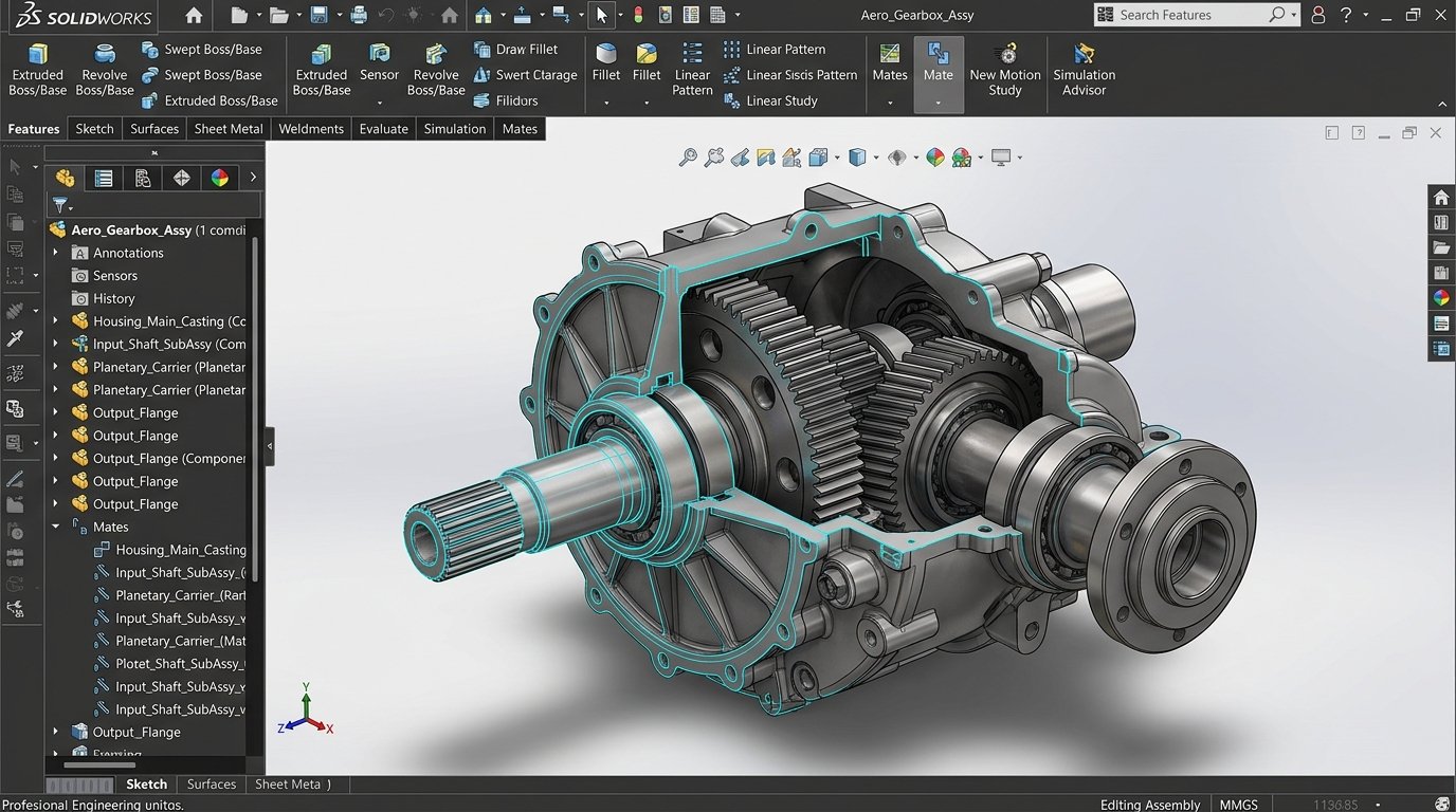 Dassault Systemes SolidWorks 3D CAD Engineering Interface