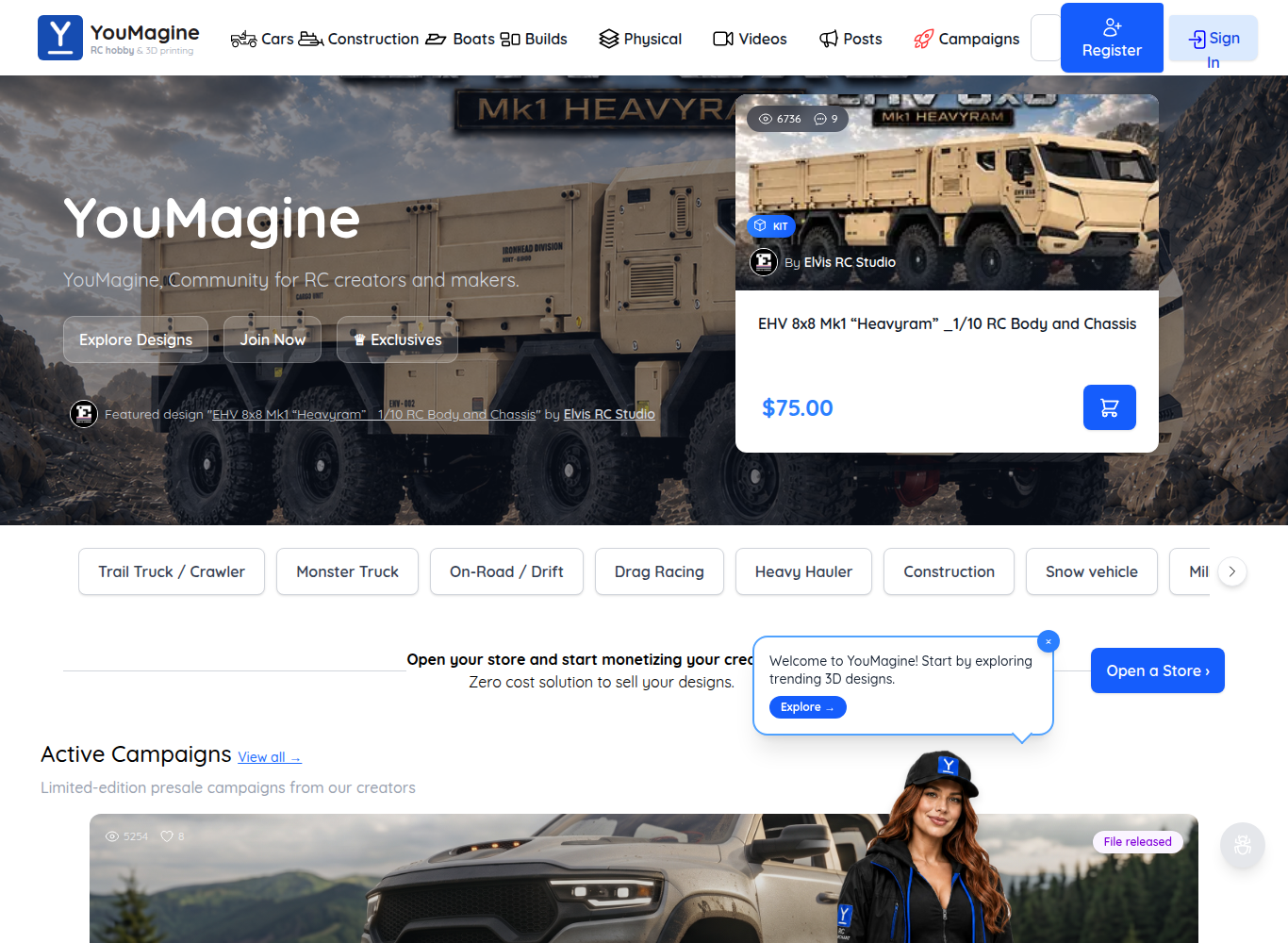 YouMagine official website screenshot